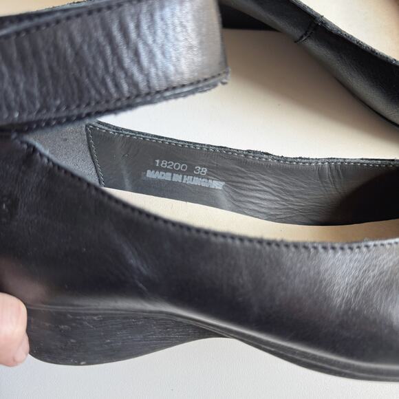 Loints of Holland Black Leather Urban Sydney Ballerina Wedge Flats Size 38/8 - Picture 9 of 10